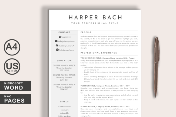Download Modern Resume Template Word Pages - Resume template word Collection