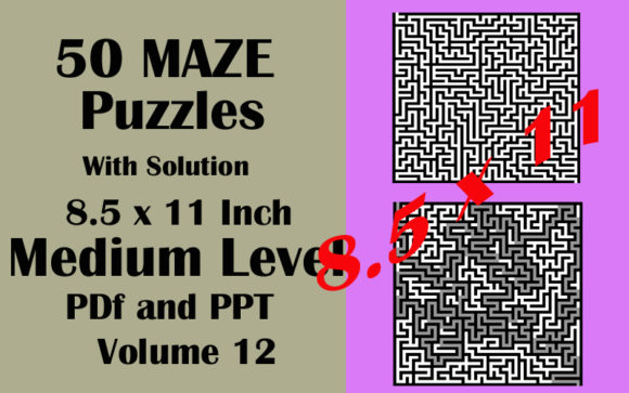 Download 50 Maze Medium Level 8.5x11 PDF PPTX V12 - Pptx Collection