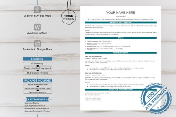 Download ATS Resume Template in Word, Google Docs - Premium Resources